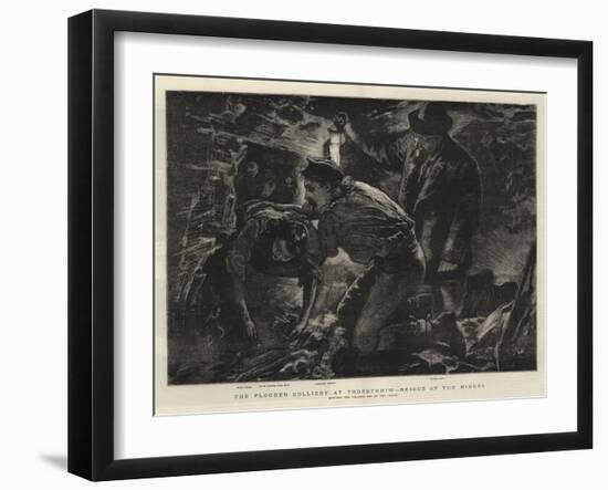 The Flooded Colliery at Troedyrhiw, Rescue of the Miners-null-Framed Giclee Print