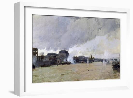 The Flooding of the Seine, c.1903-Luigi Loir-Framed Giclee Print