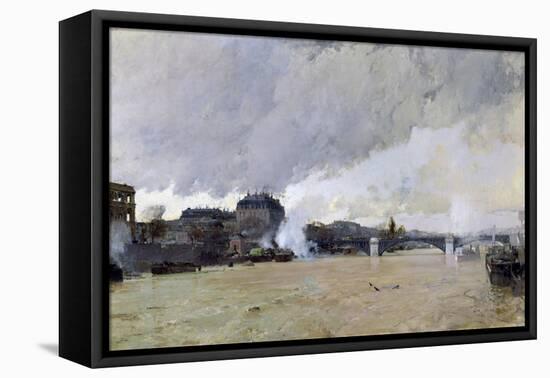 The Flooding of the Seine, c.1903-Luigi Loir-Framed Premier Image Canvas