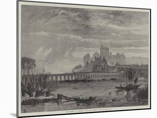 The Floods at Windsor, View from Clewer Road-null-Mounted Giclee Print