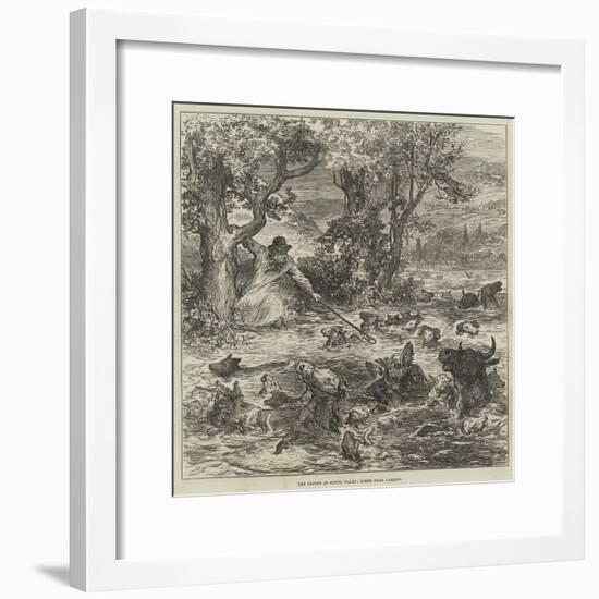 The Floods in South Wales, Scene Near Cardiff-null-Framed Giclee Print