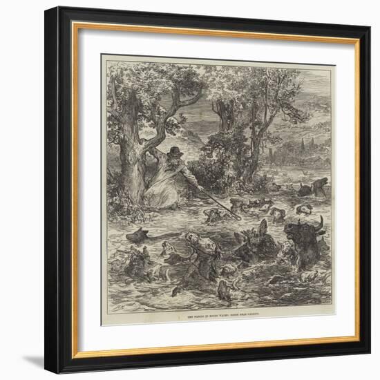 The Floods in South Wales, Scene Near Cardiff-null-Framed Giclee Print