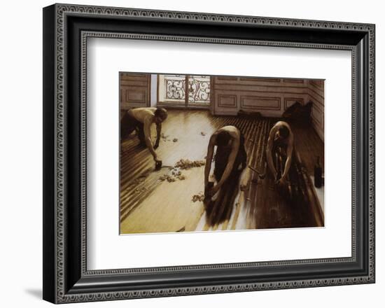 The Floor Scrapers-Gustave Caillebotte-Framed Art Print