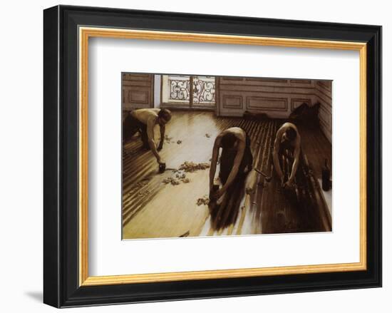 The Floor Scrapers-Gustave Caillebotte-Framed Art Print