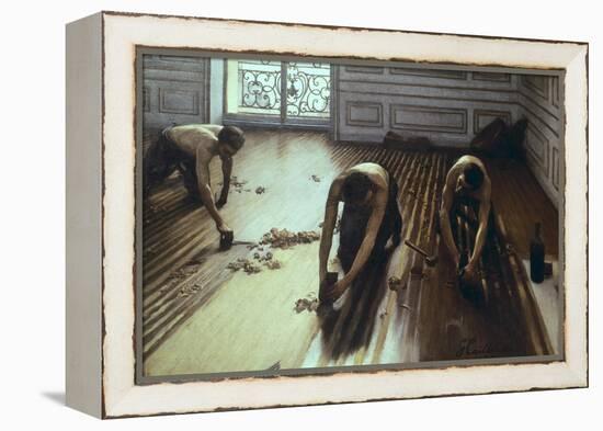 The Floor Scrapers-Gustave Caillebotte-Framed Stretched Canvas