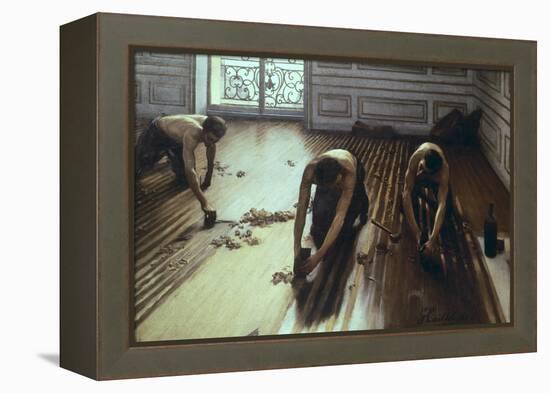 The Floor Scrapers-Gustave Caillebotte-Framed Stretched Canvas
