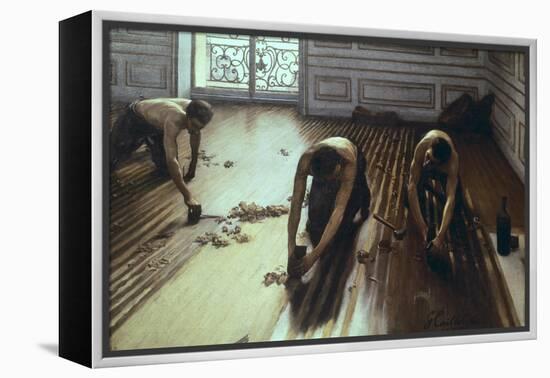 The Floor Scrapers-Gustave Caillebotte-Framed Stretched Canvas