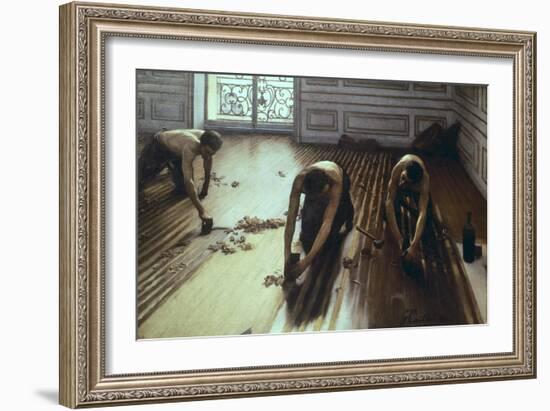 The Floor Scrapers-Gustave Caillebotte-Framed Art Print