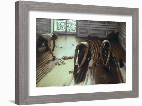 The Floor Scrapers-Gustave Caillebotte-Framed Art Print