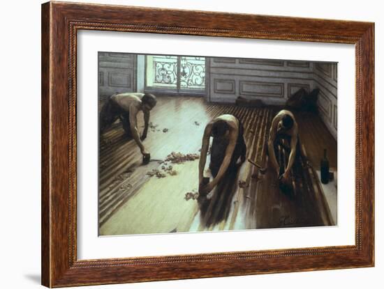 The Floor Scrapers-Gustave Caillebotte-Framed Art Print