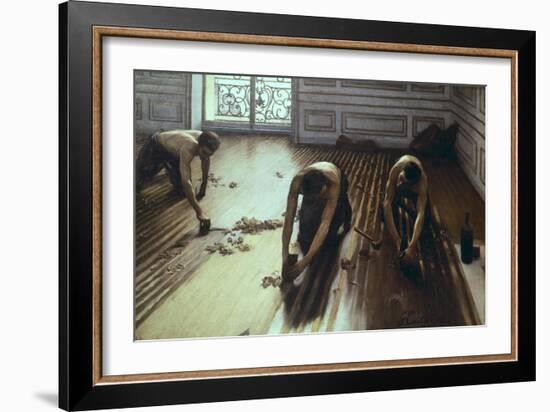 The Floor Scrapers-Gustave Caillebotte-Framed Art Print