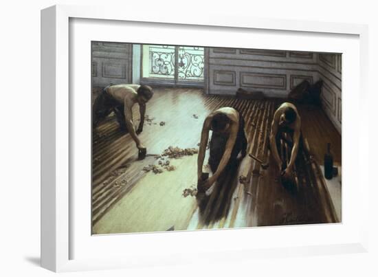 The Floor Scrapers-Gustave Caillebotte-Framed Art Print