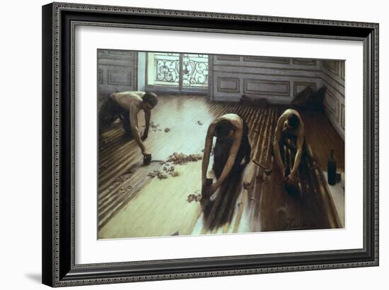 The Floor Scrapers-Gustave Caillebotte-Framed Art Print