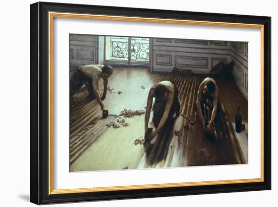 The Floor Scrapers-Gustave Caillebotte-Framed Art Print