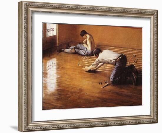 The Floor Scrapers-Gustave Caillebotte-Framed Art Print