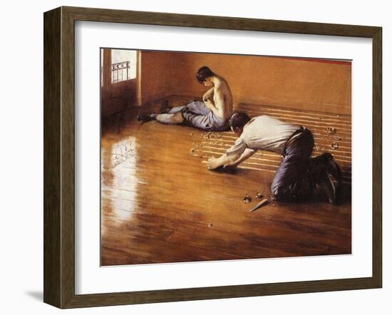 The Floor Scrapers-Gustave Caillebotte-Framed Art Print