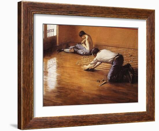 The Floor Scrapers-Gustave Caillebotte-Framed Art Print