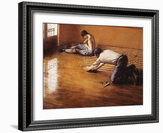 The Floor Scrapers-Gustave Caillebotte-Framed Art Print