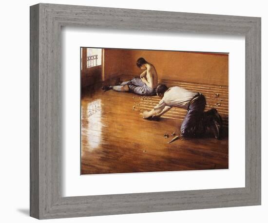 The Floor Scrapers-Gustave Caillebotte-Framed Art Print