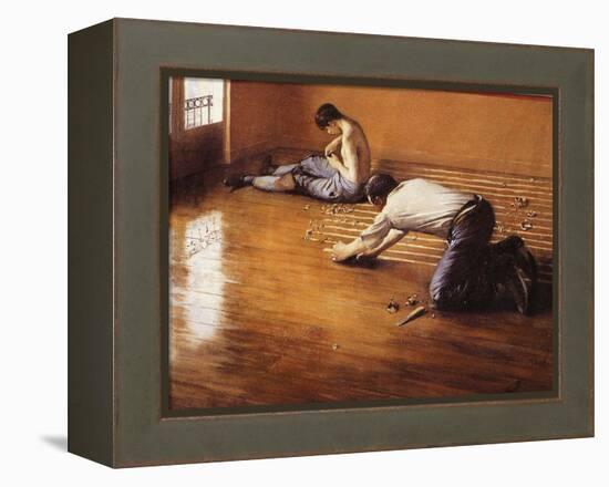 The Floor Scrapers-Gustave Caillebotte-Framed Stretched Canvas