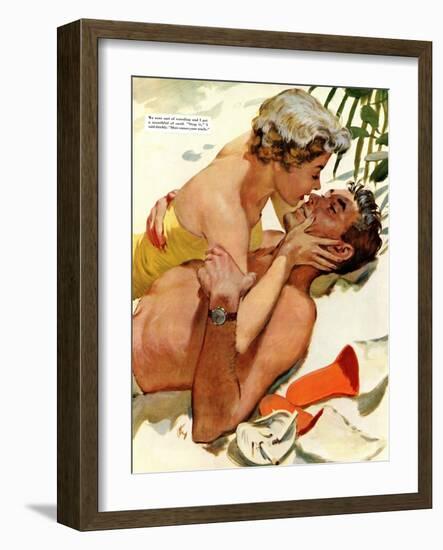 The Flordia Assignment - Saturday Evening Post "Leading Ladies", March 13, 1954 pg.35-Thorton Utz-Framed Giclee Print