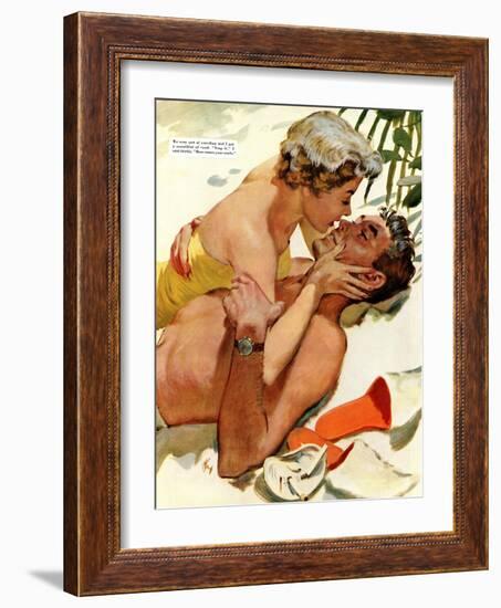 The Flordia Assignment - Saturday Evening Post "Leading Ladies", March 13, 1954 pg.35-Thorton Utz-Framed Giclee Print