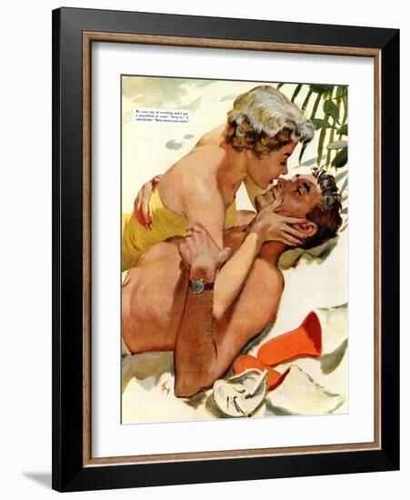 The Flordia Assignment - Saturday Evening Post "Leading Ladies", March 13, 1954 pg.35-Thorton Utz-Framed Giclee Print