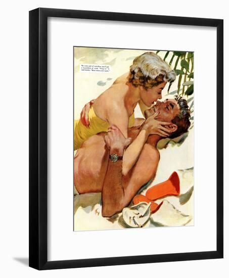 The Flordia Assignment - Saturday Evening Post "Leading Ladies", March 13, 1954 pg.35-Thorton Utz-Framed Giclee Print