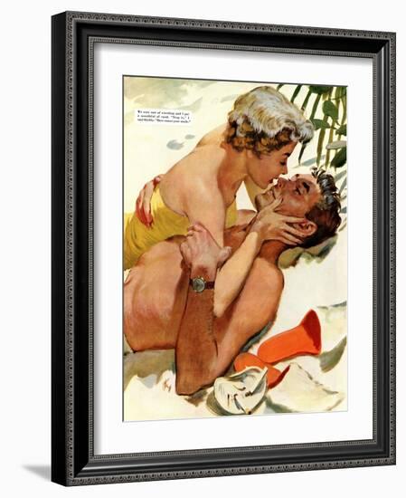 The Flordia Assignment - Saturday Evening Post "Leading Ladies", March 13, 1954 pg.35-Thorton Utz-Framed Giclee Print