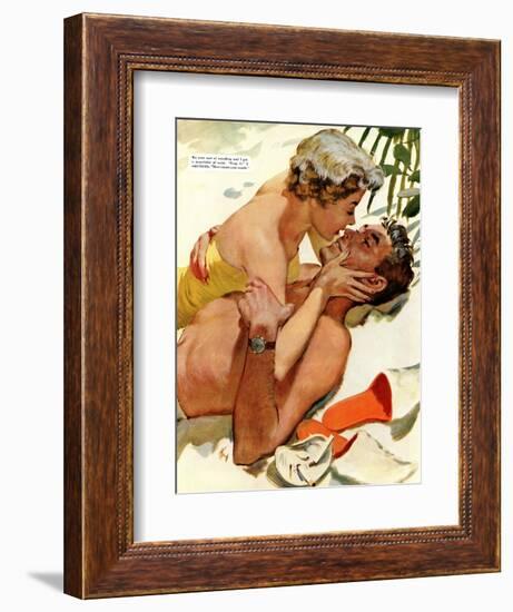 The Flordia Assignment - Saturday Evening Post "Leading Ladies", March 13, 1954 pg.35-Thorton Utz-Framed Giclee Print