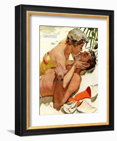 The Flordia Assignment - Saturday Evening Post "Leading Ladies", March 13, 1954 pg.35-Thorton Utz-Framed Giclee Print