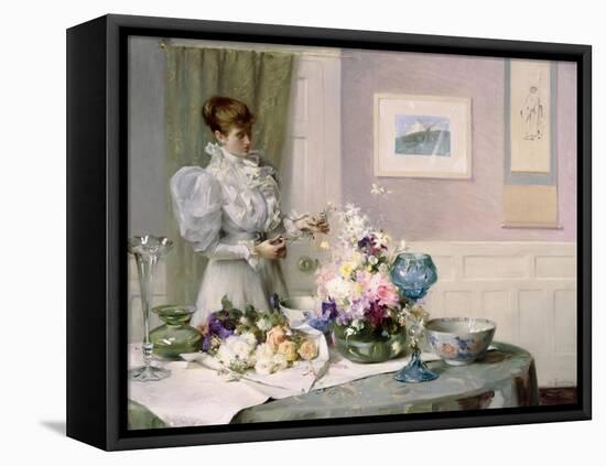 The Flower Arranger-Sir Samuel Henry William Llewelyn-Framed Premier Image Canvas