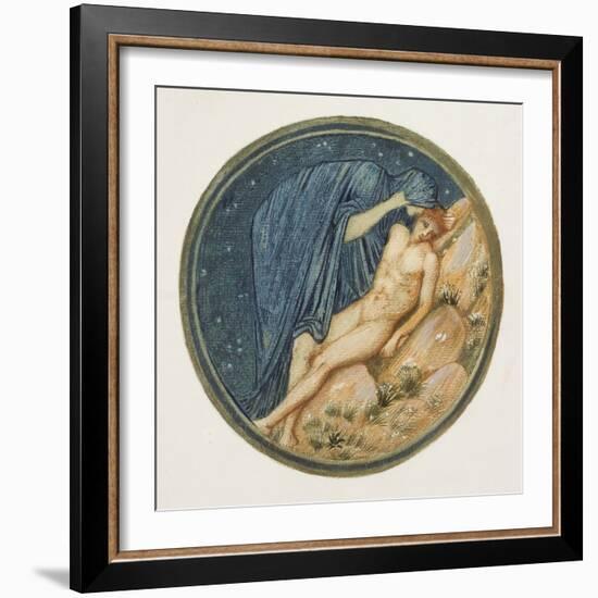 The Flower Book: Xxxviii. Day and Night, 1905 (Litho with Gouache on Paper)-Edward Burne-Jones-Framed Giclee Print