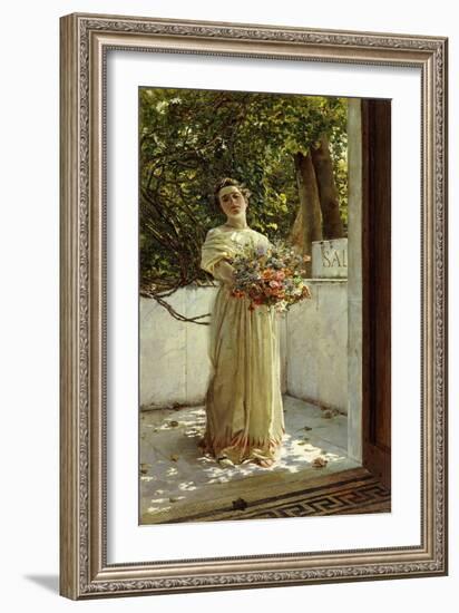 The Flower Gatherer-Gioacchino Pagliei-Framed Giclee Print