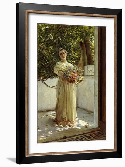 The Flower Gatherer-Gioacchino Pagliei-Framed Giclee Print