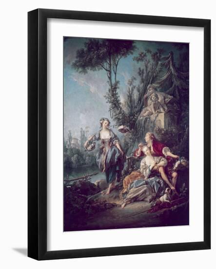 The Flower Gatherers-Francois Boucher-Framed Giclee Print