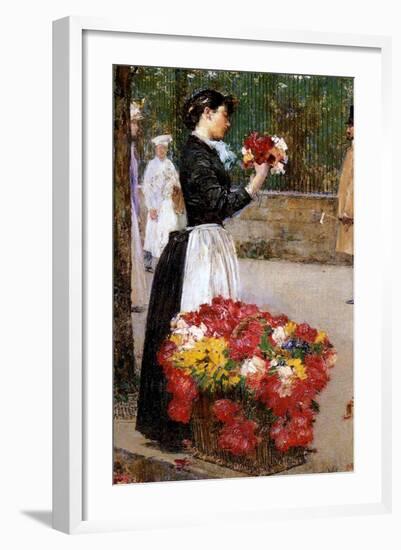 The Flower Girl, 1888-Childe Hassam-Framed Giclee Print