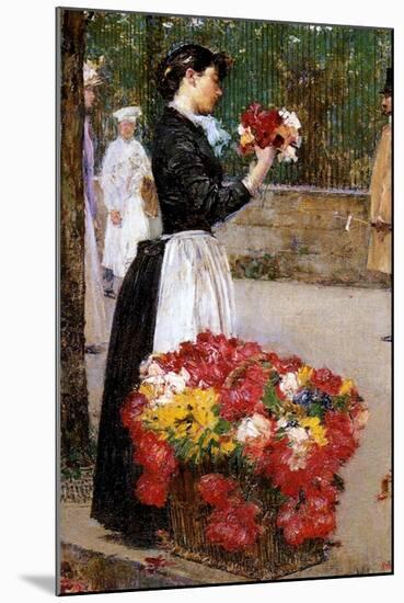 The Flower Girl, 1888-Childe Hassam-Mounted Giclee Print