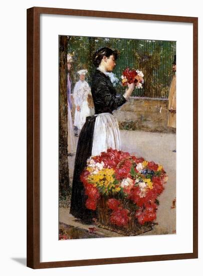 The Flower Girl, 1888-Childe Hassam-Framed Giclee Print