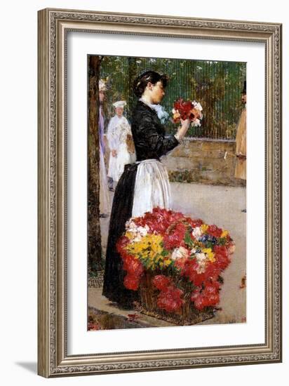 The Flower Girl, 1888-Childe Hassam-Framed Giclee Print