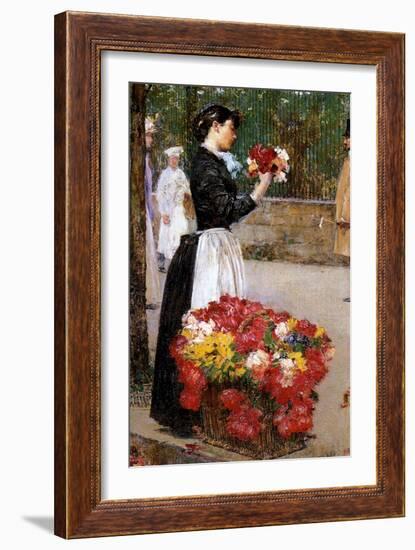 The Flower Girl, 1888-Childe Hassam-Framed Giclee Print