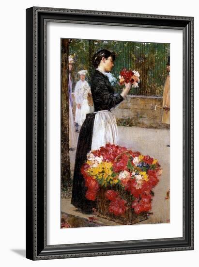 The Flower Girl, 1888-Childe Hassam-Framed Giclee Print