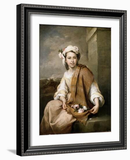 The Flower Girl, C.1665-70-Bartolome Esteban Murillo-Framed Giclee Print