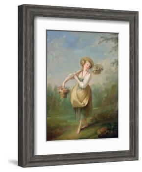 The Flower Girl-Jean-Baptiste Huet-Framed Giclee Print