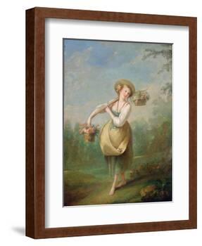 The Flower Girl-Jean-Baptiste Huet-Framed Giclee Print