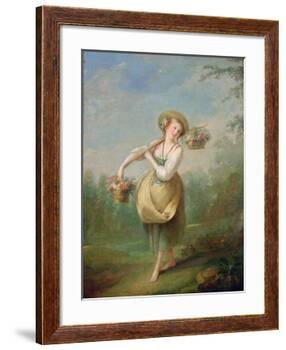 The Flower Girl-Jean-Baptiste Huet-Framed Giclee Print