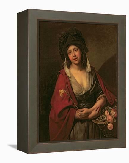 The Flower Girl-Johann Zoffany-Framed Premier Image Canvas