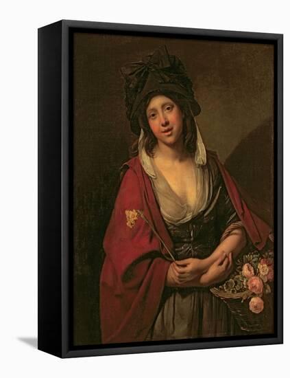 The Flower Girl-Johann Zoffany-Framed Premier Image Canvas