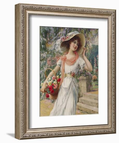 The Flower Girl-Emile Vernon-Framed Giclee Print