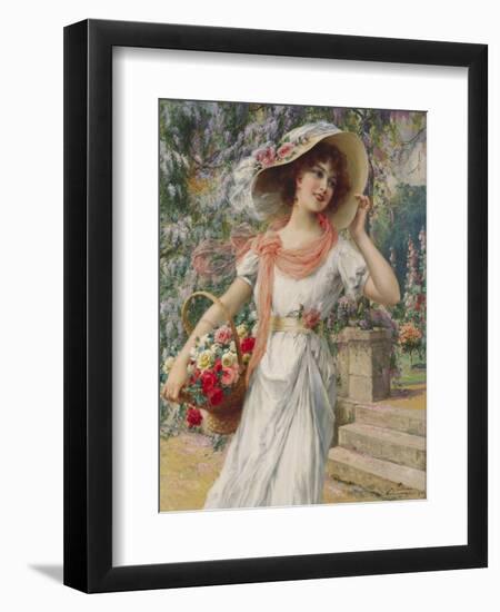 The Flower Girl-Emile Vernon-Framed Giclee Print
